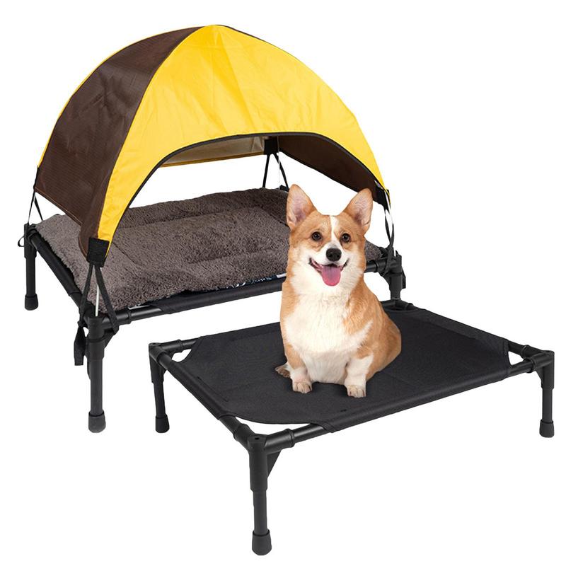 Outdoor Camping Dog Bed - キャンプ用の取り外し可能なシェードテント付きの折りたたみ式屋外反射ベッド