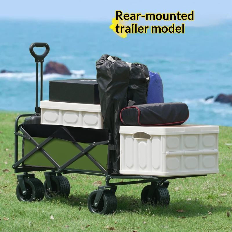 Outdoor Camping Trolley - 工場直売 四輪プラットフォーム キャンプ用ユーティリティワゴン 175kg 折りたたみ式 OEM