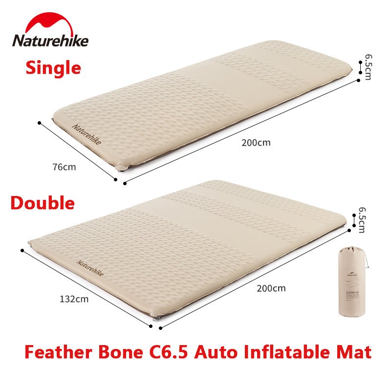 Outdoor Camping Rugs - Naturehike-自動インフレータブルマットレス,自己膨張クッション,屋外キャンプ用防湿マット,スリーピングパッド,c6.5