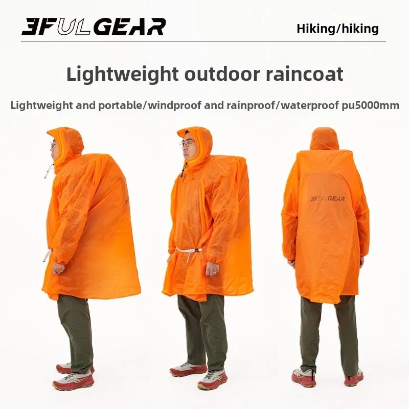Camping Rain Poncho - 超軽量レインポンチョ 3F UL GEAR 15D/210T ナイロン防水防風レインコートポータブル屋外カバーサイクリングハイキング用
