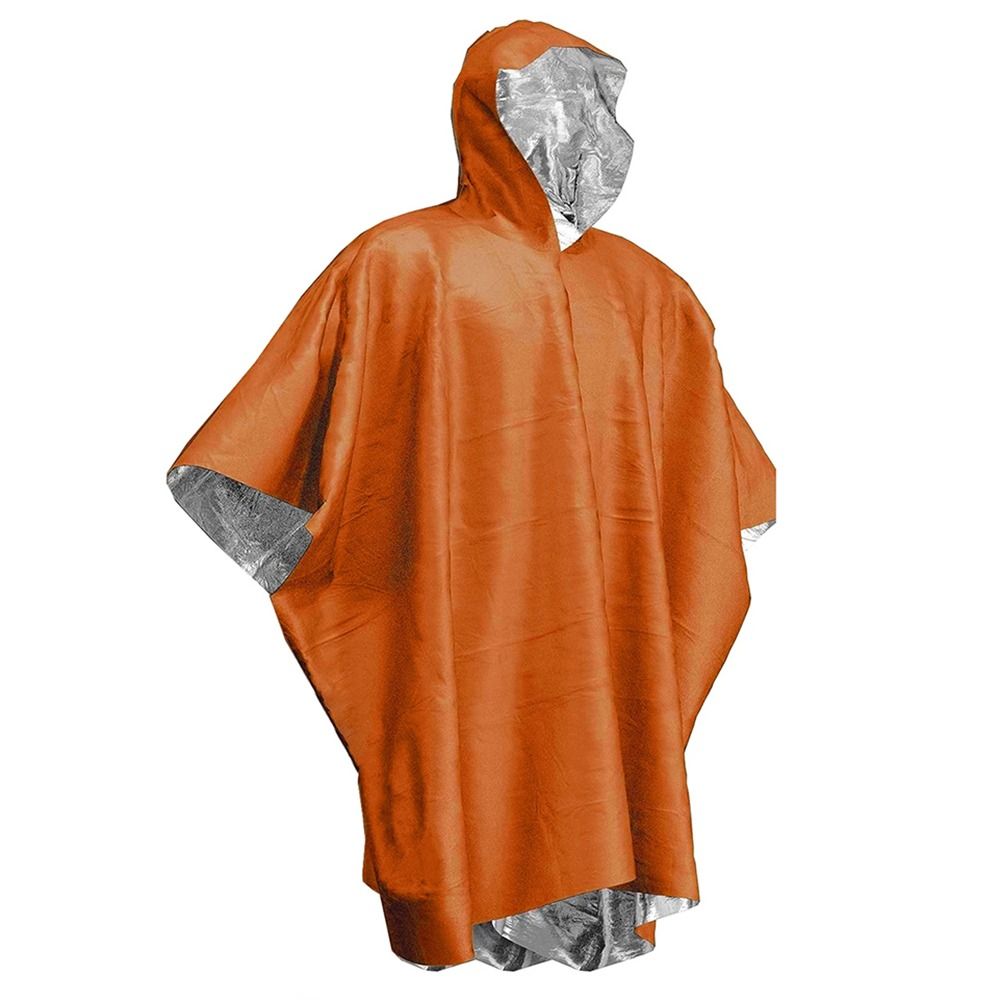 Camping Rain Poncho - 1個入り ハイキング旅行用テント レインウェア 緊急用レインコート 防水フード付きスリーブ キャンプ用レインポンチョ
