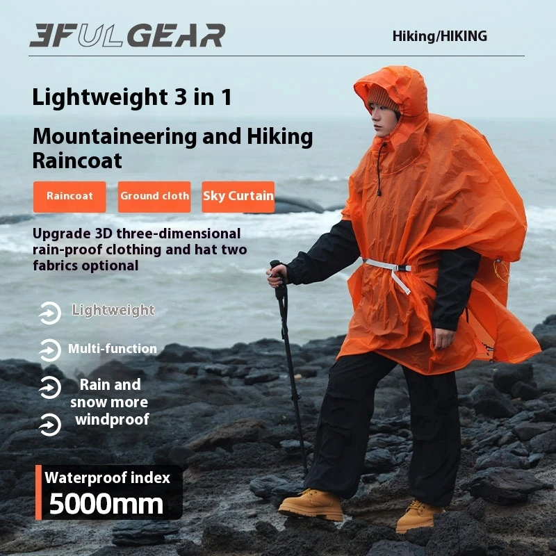 3F UL GEAR 超軽量ハイキングレインコート 3 in - Camping Rain Poncho のレビューと価格