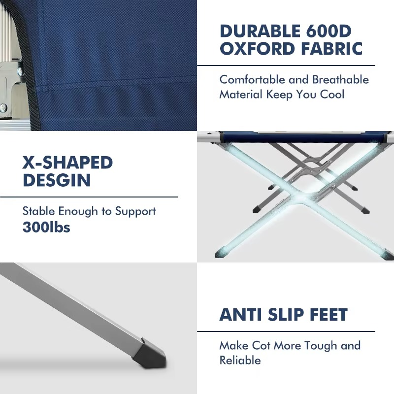 現代的な折りたたみ式、軽量、アルミニウム製、スチール製のキャ - Bed Outdoor Camping のレビューと価格