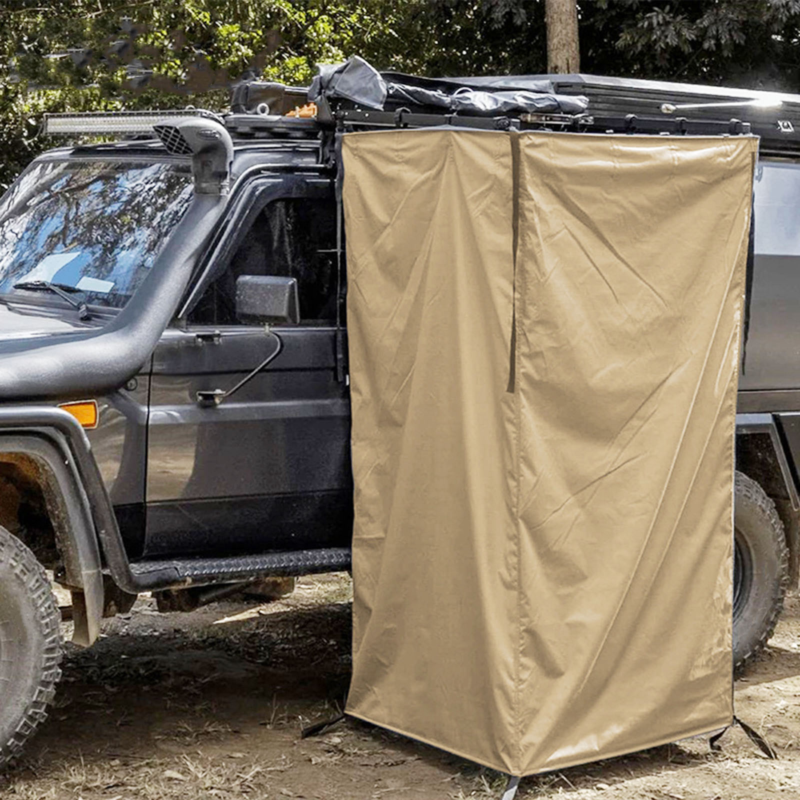 ポータブル車両サイドシャワーテント 自動車RVテールゲートバ - Outdoor Camping Van Tent のレビューと価格