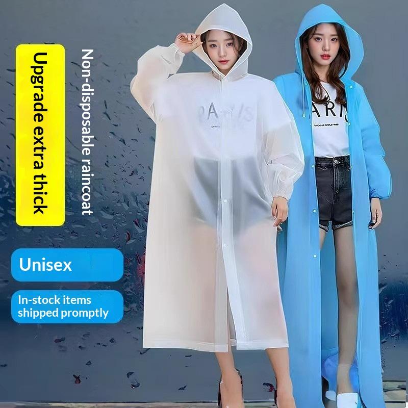 新しいレインコート 男女兼用 防水 厚手 防水レインコート  - Camping Rain Poncho のレビューと価格