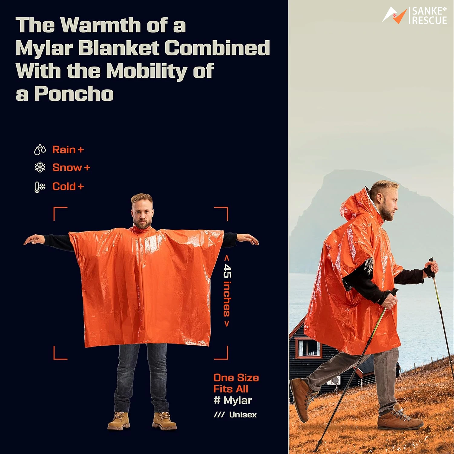 緊急用レインポンチョ、保温ブランケット、防水ポンチョ、アウト - Camping Rain Poncho のレビューと価格