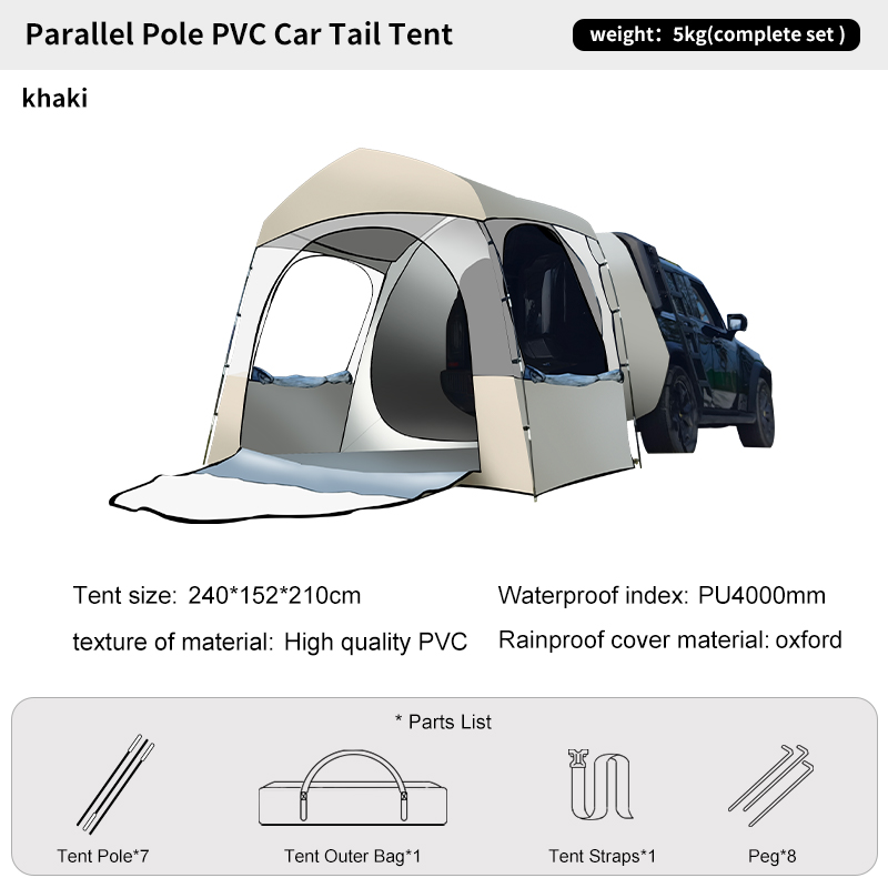 3人用オールシーズンキャンプ用クリアバブルSUVテント、透明 - Outdoor Camping Van Tent のレビューと価格