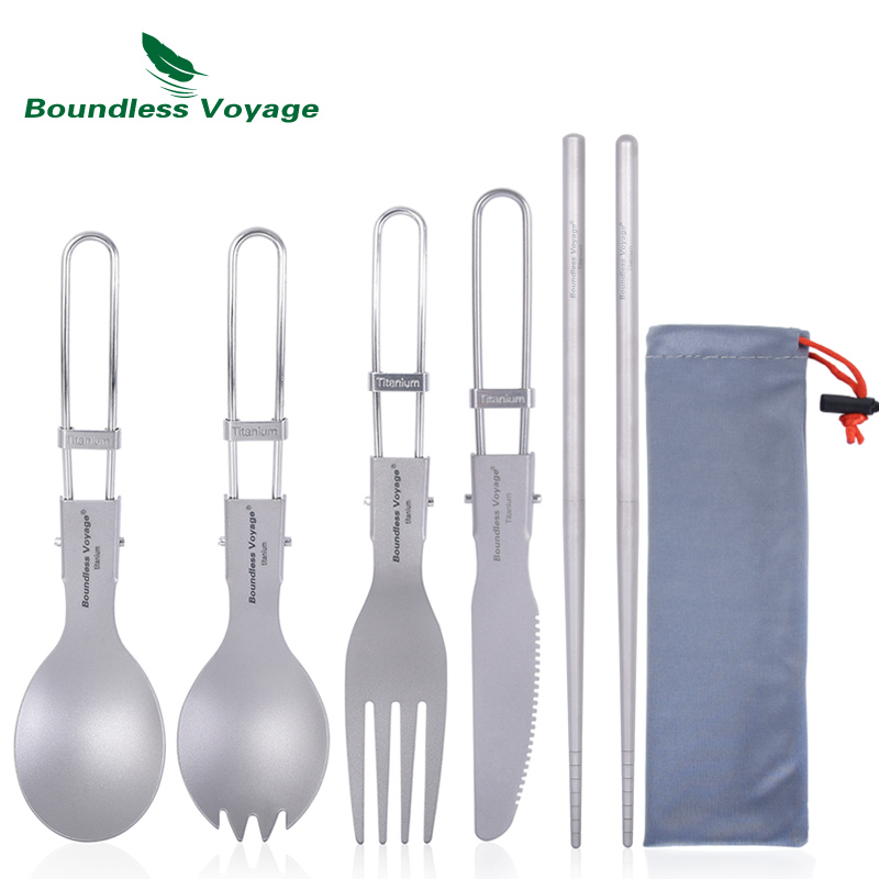 Boundless Voyage チタンキャンプカトラリー折 - Outdoor Camping Dining Set のレビューと価格