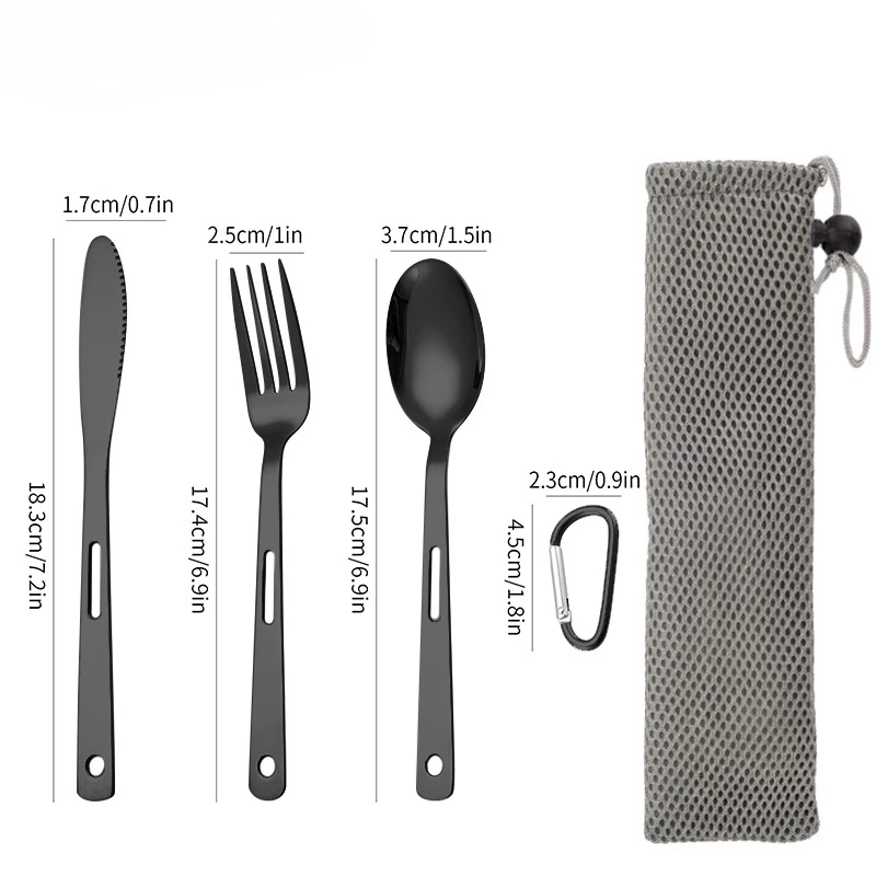 ステンレス製食器セット,収納バッグ,スプーン,フォーク,ナイ - Outdoor Camping Dining Set のレビューと価格