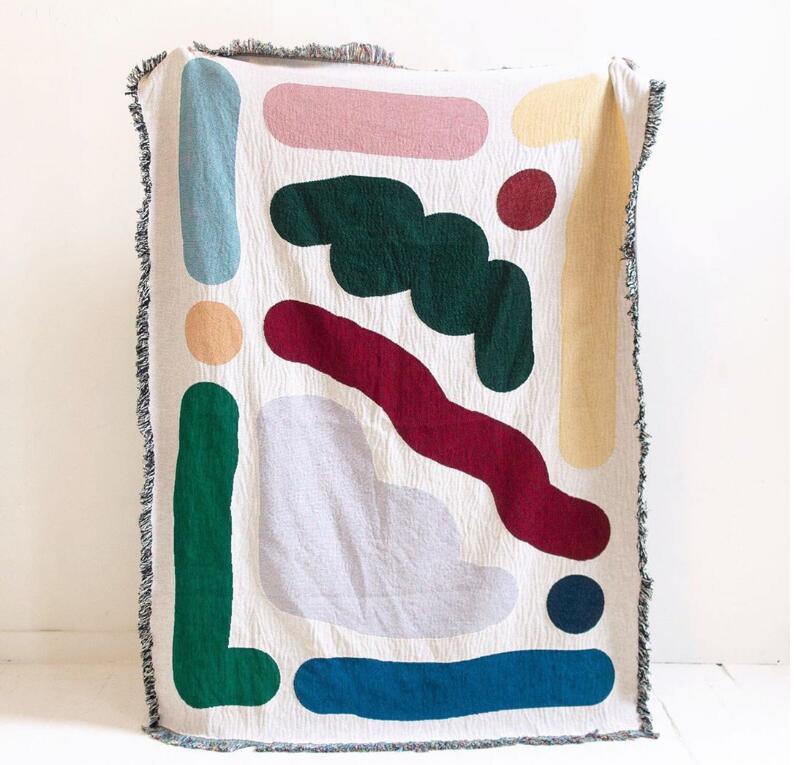 カラフルな綿のトラベルブランケット,キャンプカバー,ソファ, - Outdoor Camping Rugs のレビューと価格