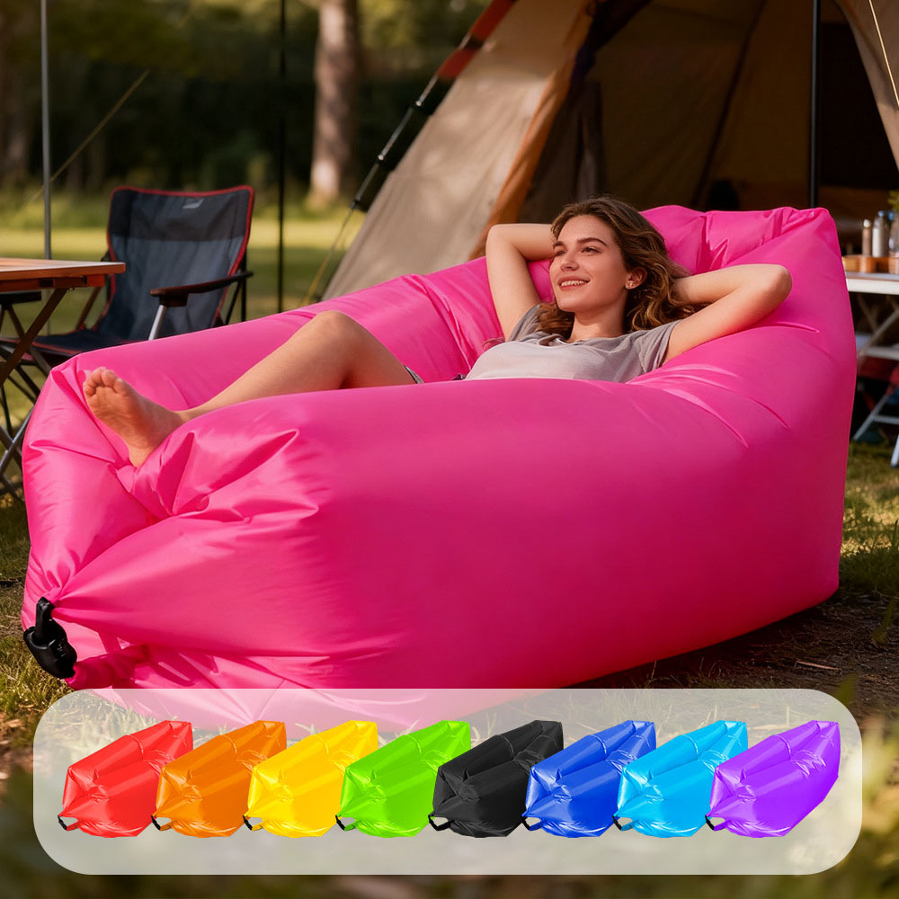 多色使いの、一人用で手軽に使える、空気で膨らませるタイプのソ - Bed Outdoor Camping のレビューと価格
