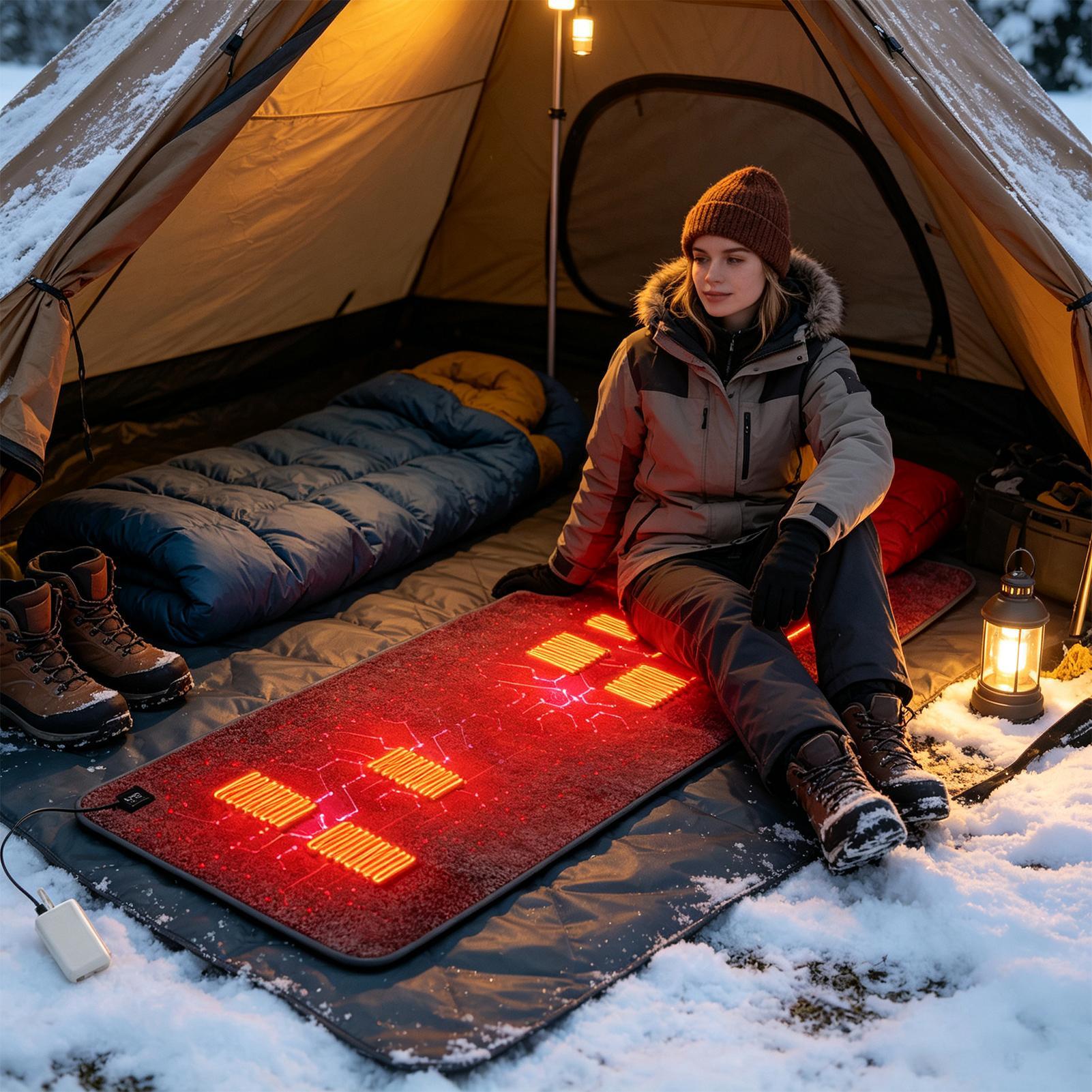 7つの加熱エリアを備えたキャンプ用チェア、加熱マット、屋外旅 - Outdoor Camping Rugs のレビューと価格