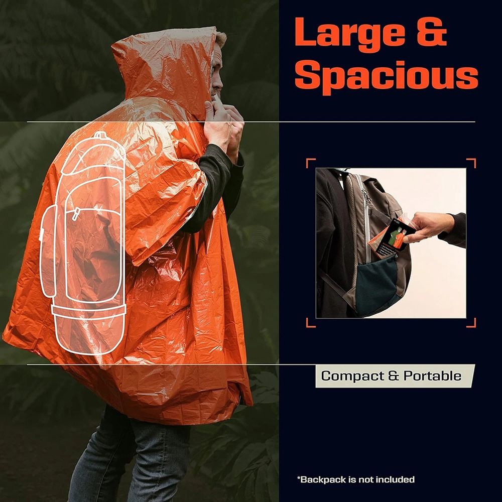 1個入り ハイキング旅行用テント レインウェア 緊急用レイン - Camping Rain Poncho のレビューと価格