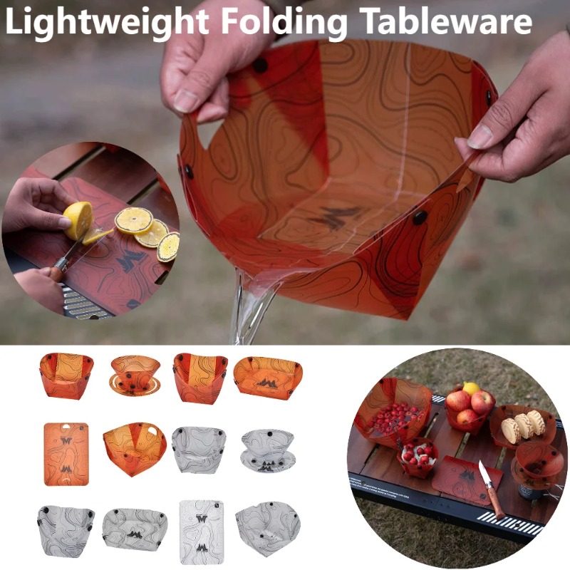 折りたたみ式キャンプ食器ポータブルボウルディナープレートコー - Outdoor Camping Dining Set のレビューと価格